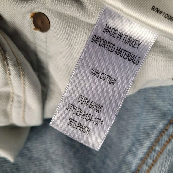 AGOLDE 90s Pinch Straight Jeans Size 26 Medium High Rise Button Fly Distressed - Picture 4 of 9